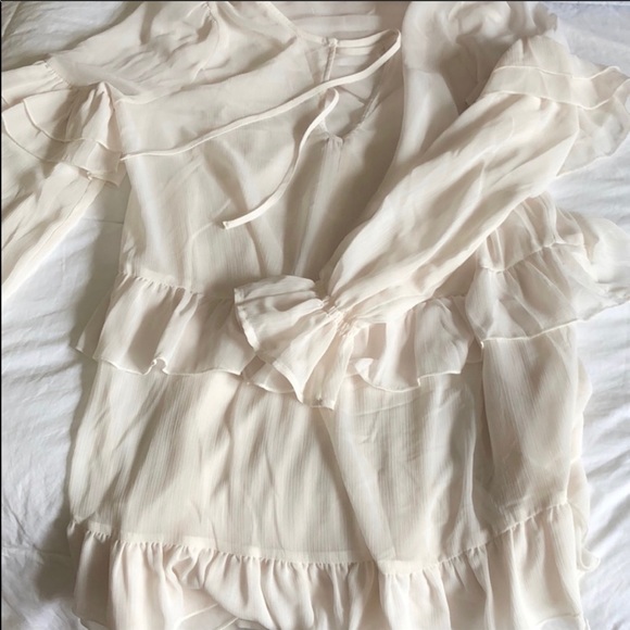 Tularosa white ruffle dress with slip - Picture 2 of 2